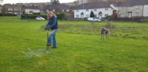 Jenni Cresswell digging holes