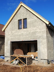 A new build hempcrete house under construction